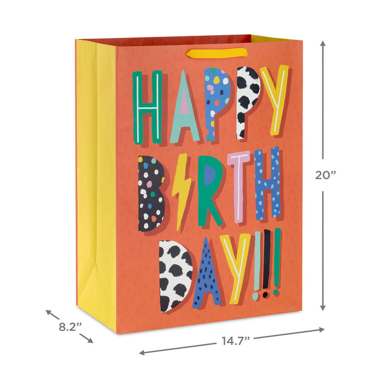 Hallmark 20" Electrifying Wishes On Red Jumbo Birthday Gift Bag