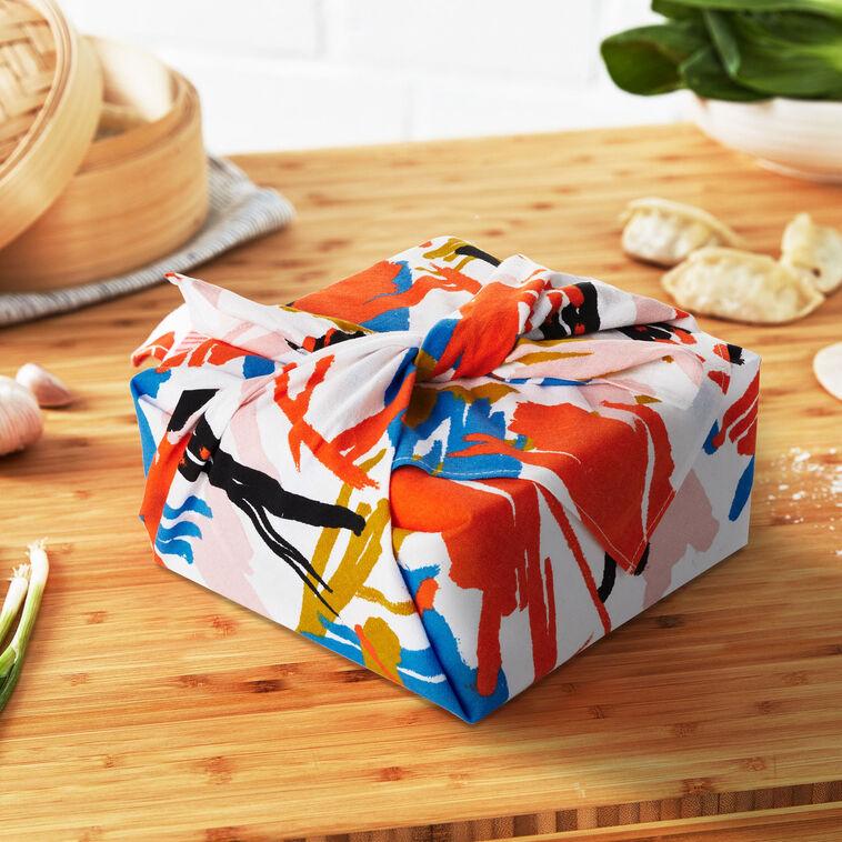 Hallmark 26" Abstract Doodles On Cream Fabric Gift Wrap