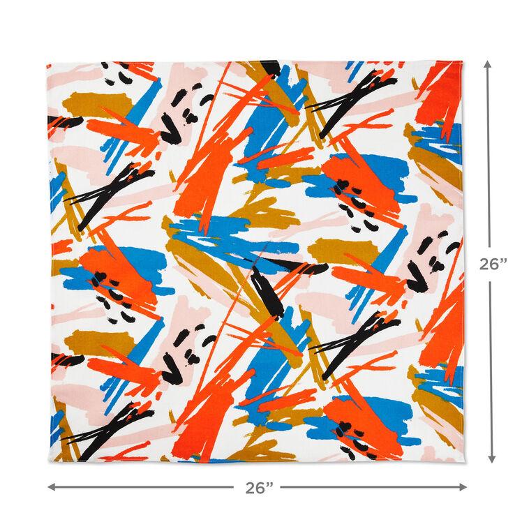 Hallmark 26" Abstract Doodles On Cream Fabric Gift Wrap