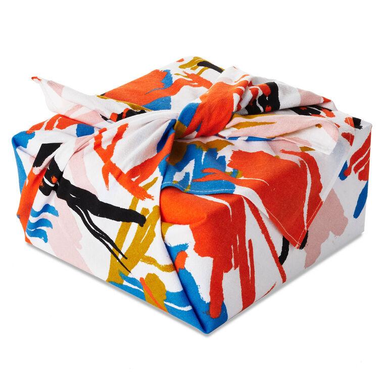 hallmark 26" Abstract Doodles on Cream Fabric Gift Wrap