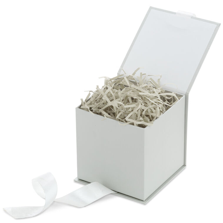 Hallmark 4.3" Small Pearl Gray Gift Box With Shredded Paper Filler