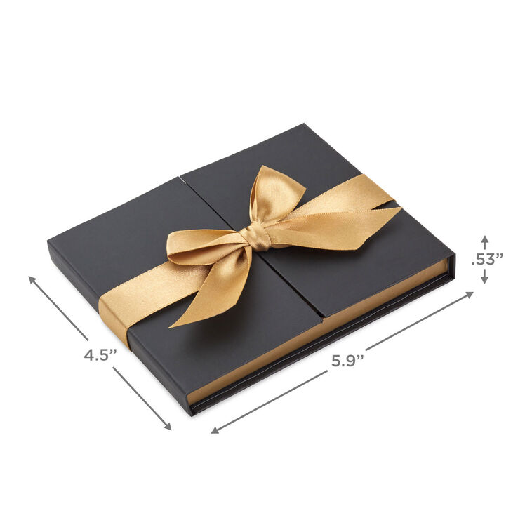 Hallmark 4.5" Black Gift Card Holder Box With Gold Satin Bow