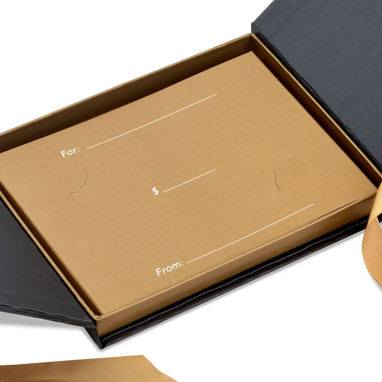 Hallmark 4.5" Black Gift Card Holder Box With Gold Satin Bow