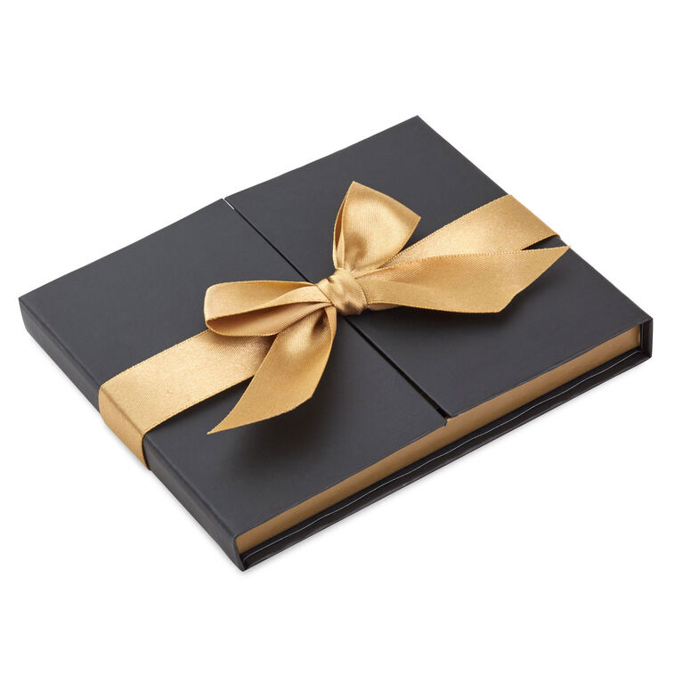 hallmark 4.5" Black Gift Card Holder Box With Gold Satin Bow