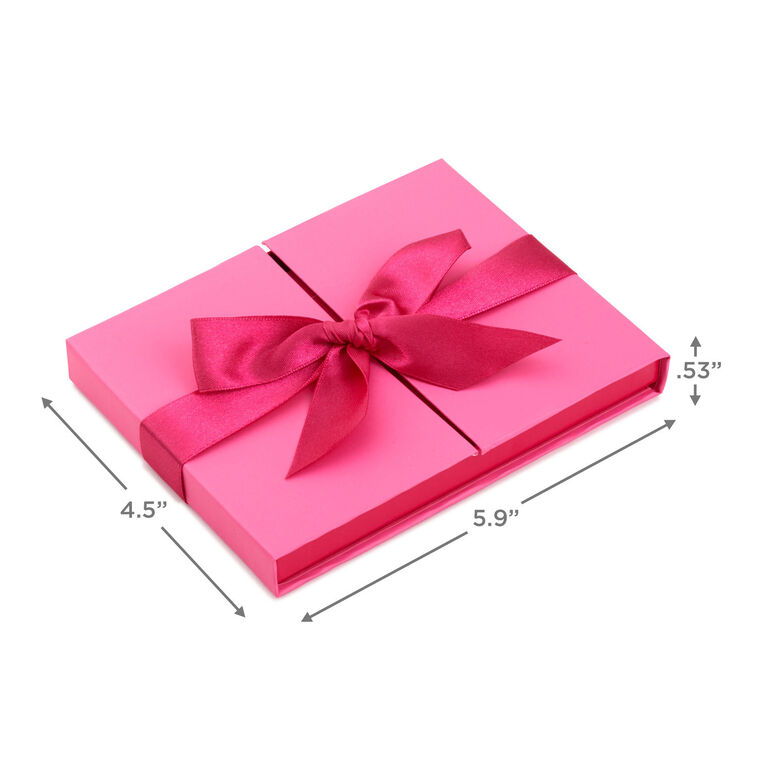 Hallmark 4.5" Pink Gift Card Holder Box With Pink Satin Bow