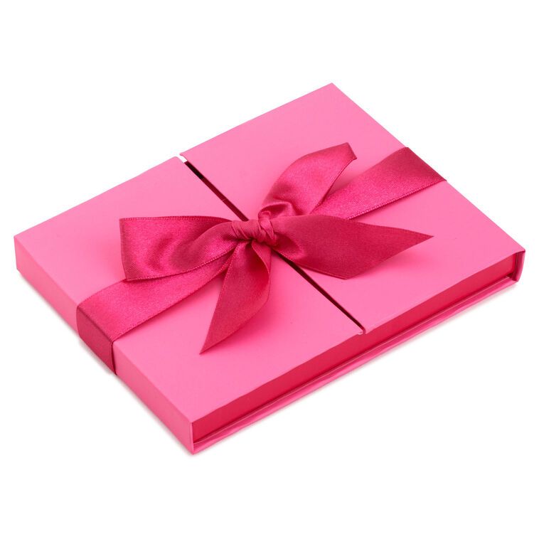 hallmark 4.5" Pink Gift Card Holder Box With Pink Satin Bow
