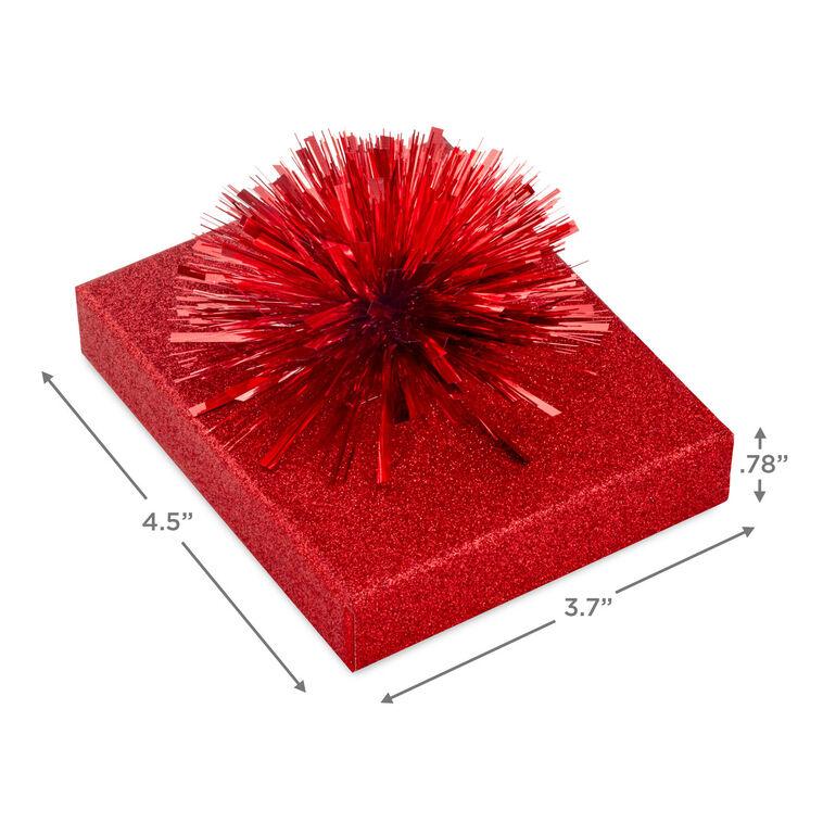 Hallmark 4.5" Red Glitter Gift Card Holder Box With Bow