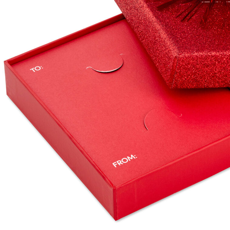 Hallmark 4.5" Red Glitter Gift Card Holder Box With Bow