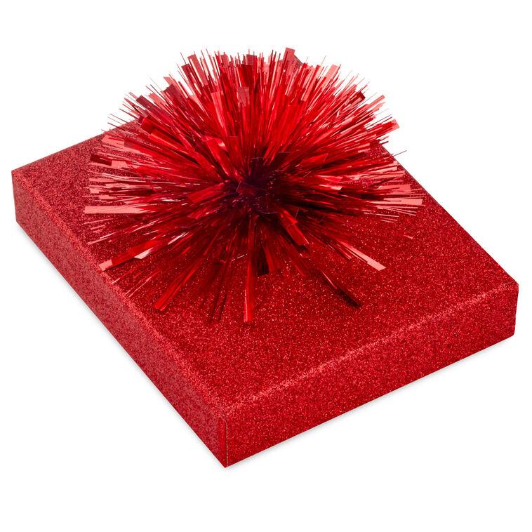 hallmark 4.5" Red Glitter Gift Card Holder Box With Bow