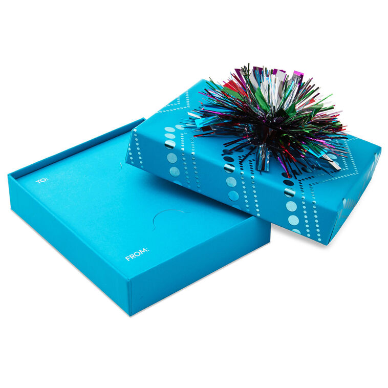Hallmark 4.5" Turquoise Chevrons Gift Card Holder Box With Bow