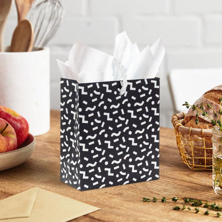 Hallmark 4.6" Black And White Mod Shapes Gift Card Holder Mini Bag