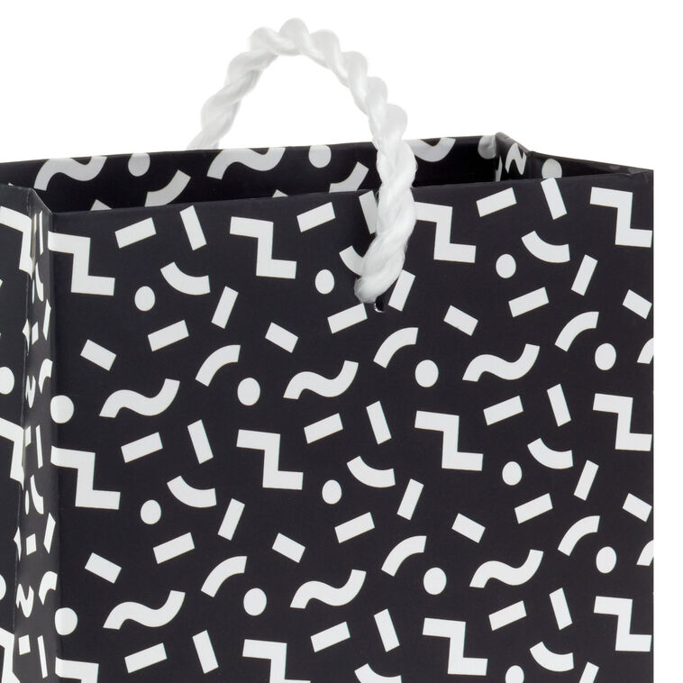 Hallmark 4.6" Black And White Mod Shapes Gift Card Holder Mini Bag