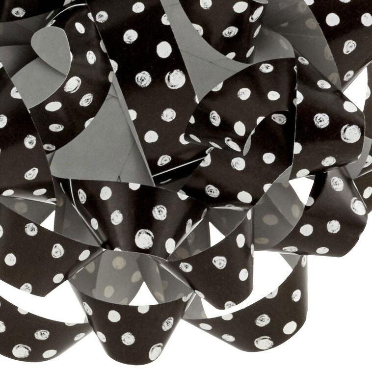 Hallmark 4.6" Black With Gray Dots Recyclable Gift Bow