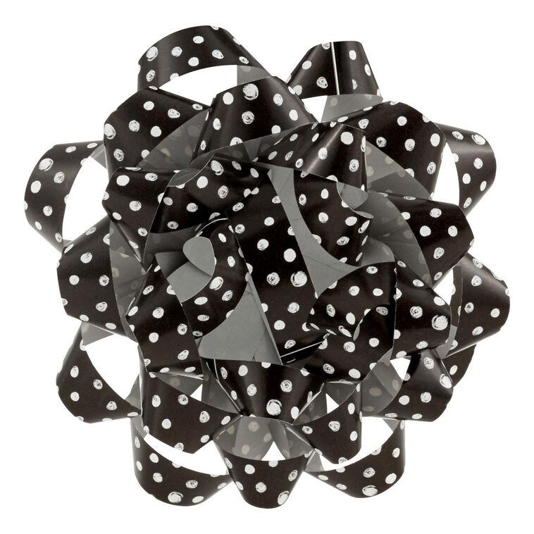 hallmark 4.6" Black With Gray Dots Recyclable Gift Bow