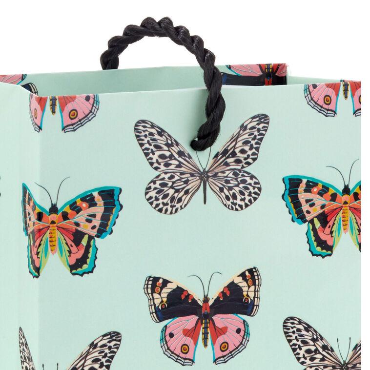 Hallmark 4.6" Butterflies On Mint Gift Card Holder Mini Bag