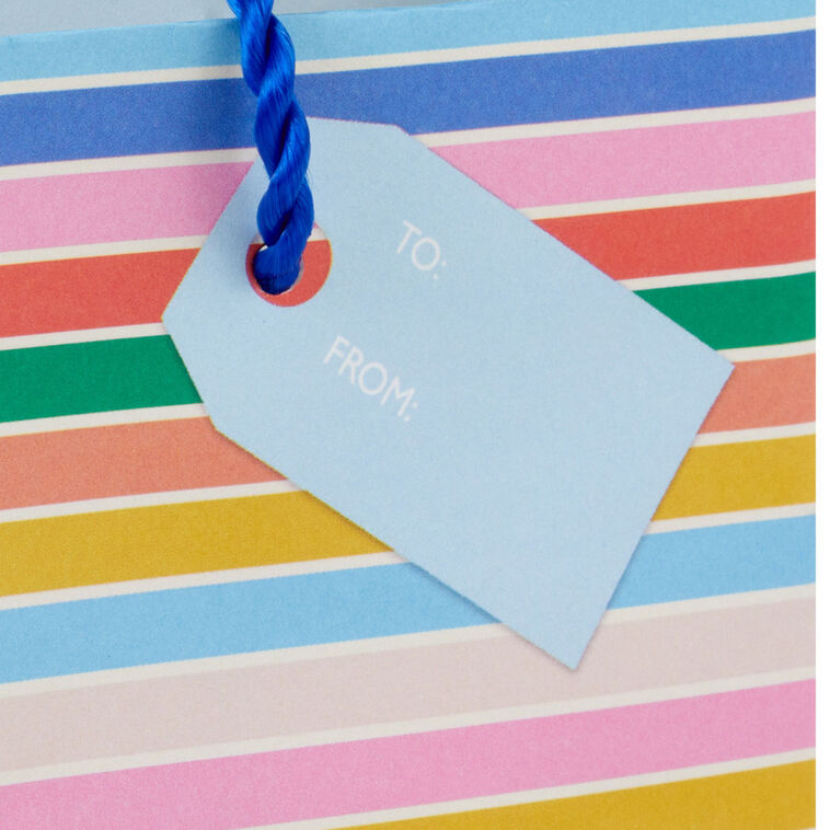 Hallmark 4.6" Colorful Cake Slice On Blue Gift Card Holder Mini Bag