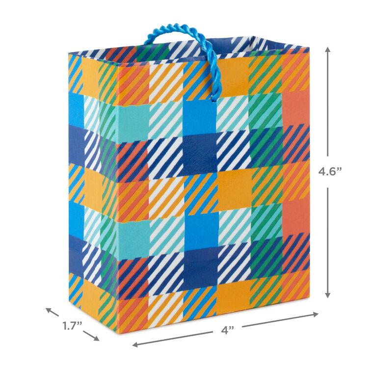 Hallmark 4.6" Colorful Plaid Gift Card Holder Mini Bag