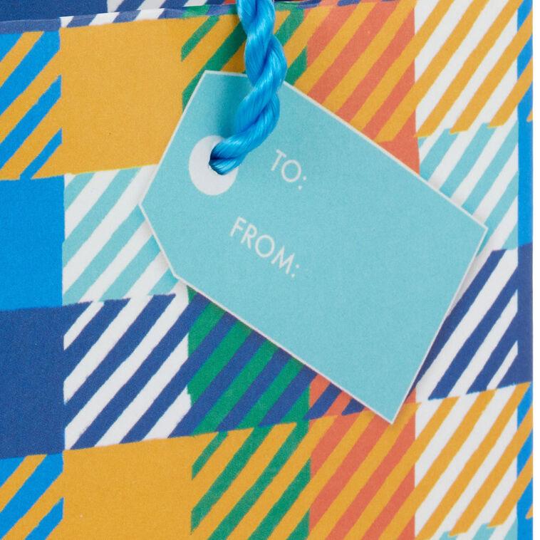 Hallmark 4.6" Colorful Plaid Gift Card Holder Mini Bag