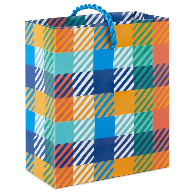 hallmark 4.6" Colorful Plaid Gift Card Holder Mini Bag
