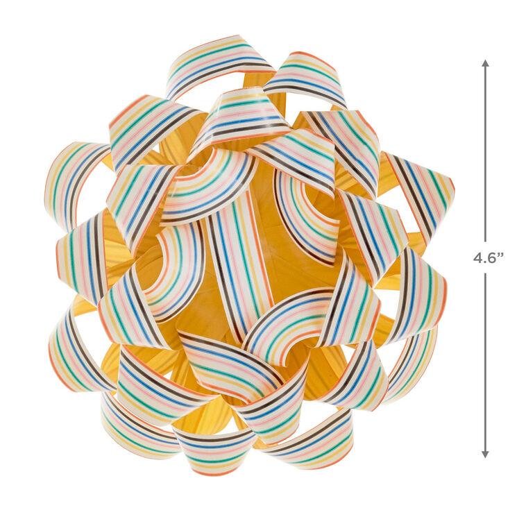 Hallmark 4.6" Colorful Stripes On White Recyclable Gift Bow