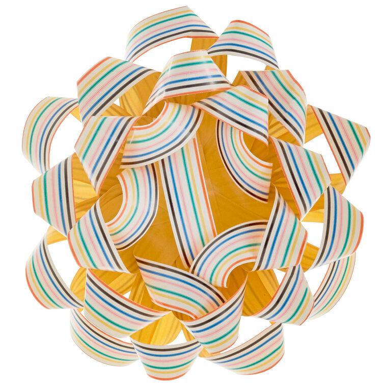 hallmark 4.6" Colorful Stripes on White Recyclable Gift Bow