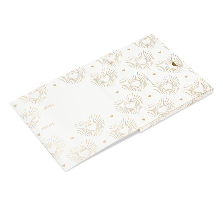 Hallmark 4.6" Gold Hearts On White Gift Card Holder Box