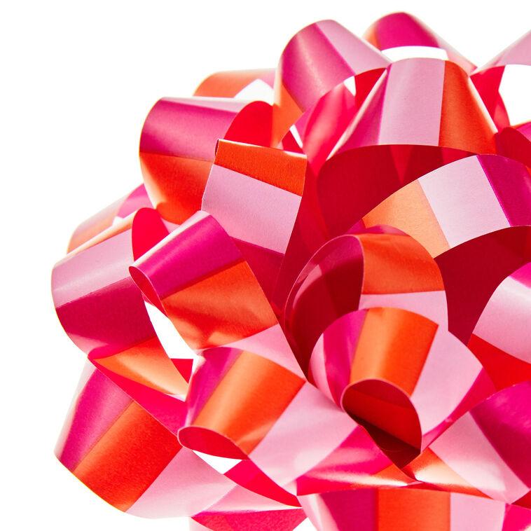 Hallmark 4.6" Pink And Coral Stripe Recyclable Gift Bow