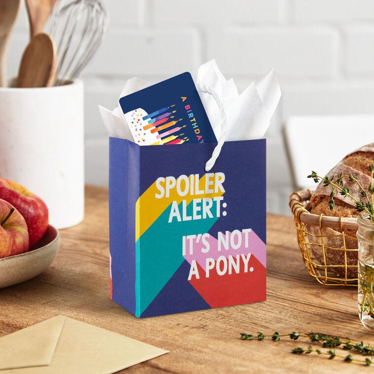 Hallmark 4.6" Spoiler Alert Gift Card Holder Mini Bag