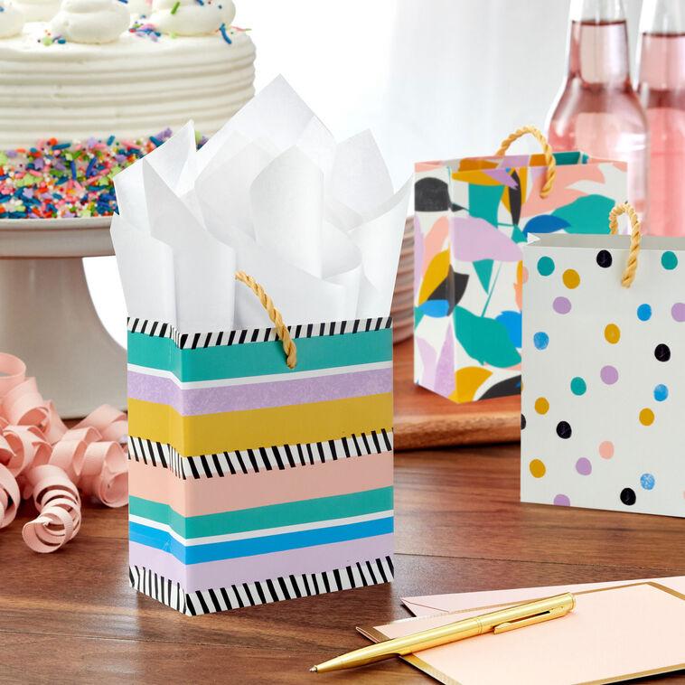 Hallmark 4.6" Whimsical Patterns 3-Pack Gift Card Holder Mini Bags