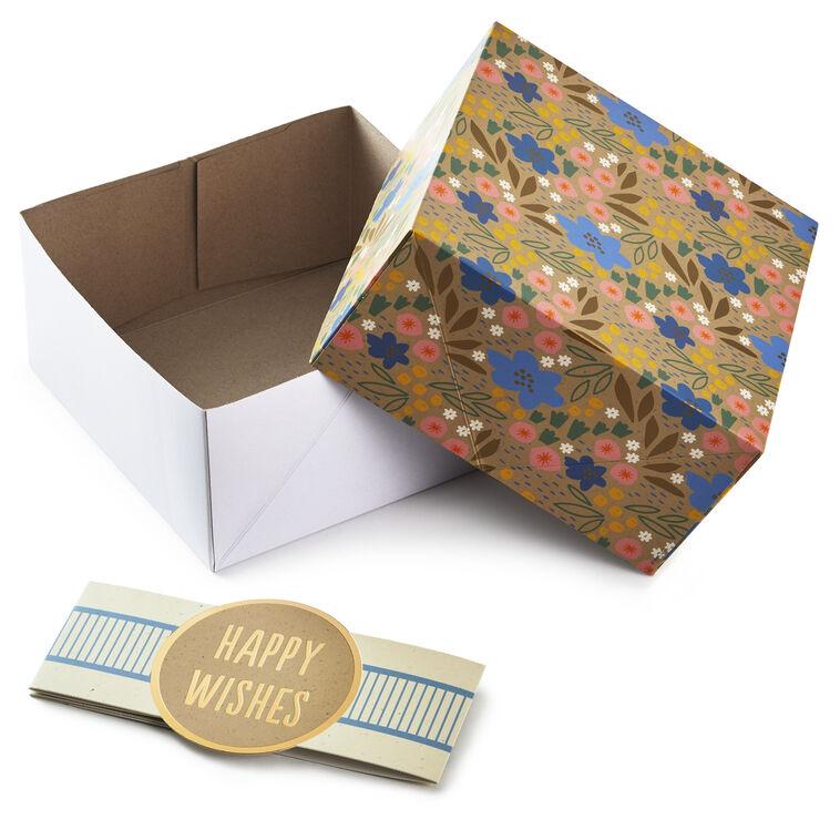 Hallmark 4" 8" And 10" Floral 3-Pack Gift Boxes With Bands