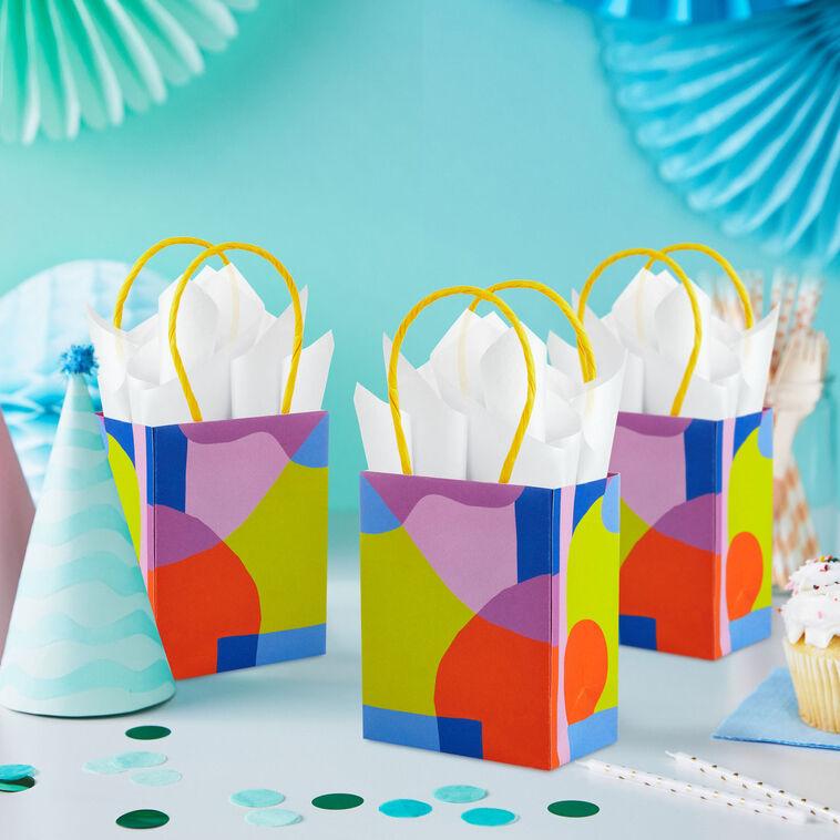 Hallmark 4" Abstract Neon Shapes Mini Treat Bags With Handles Pack Of 4