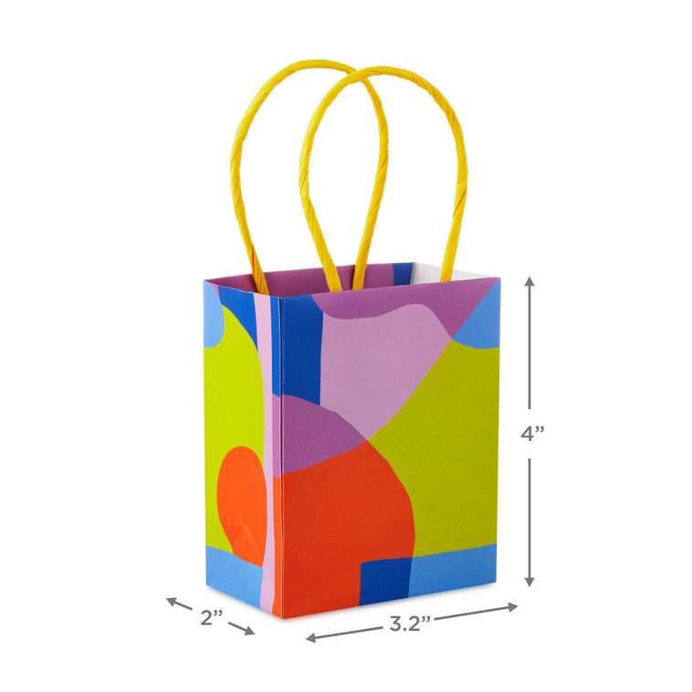 Hallmark 4" Abstract Neon Shapes Mini Treat Bags With Handles Pack Of 4