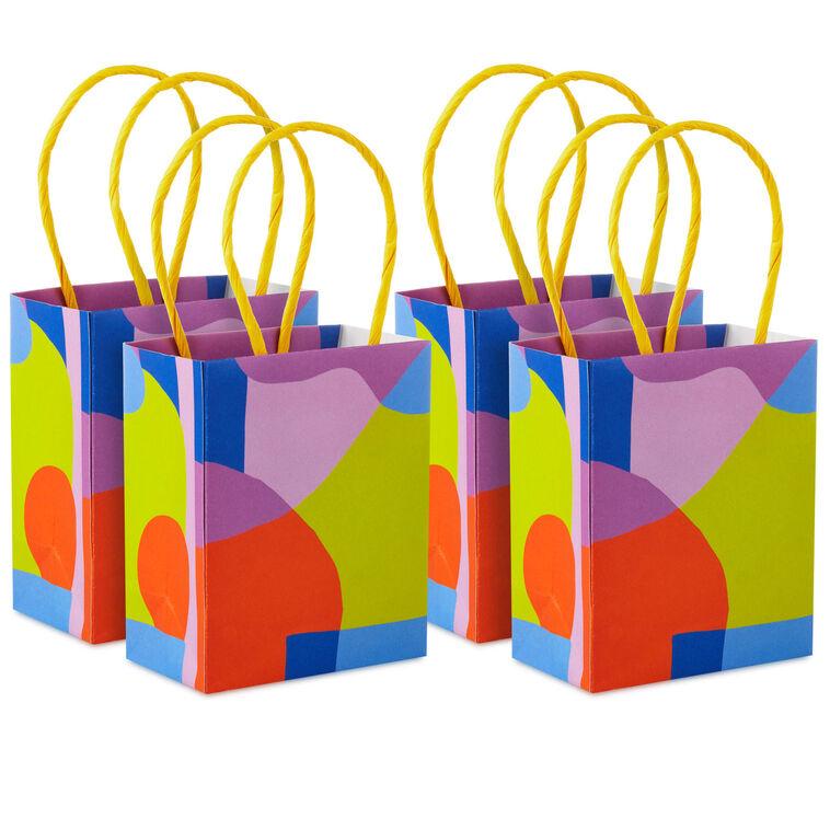 hallmark 4" Abstract Neon Shapes Mini Treat Bags With Handles Pack of 4