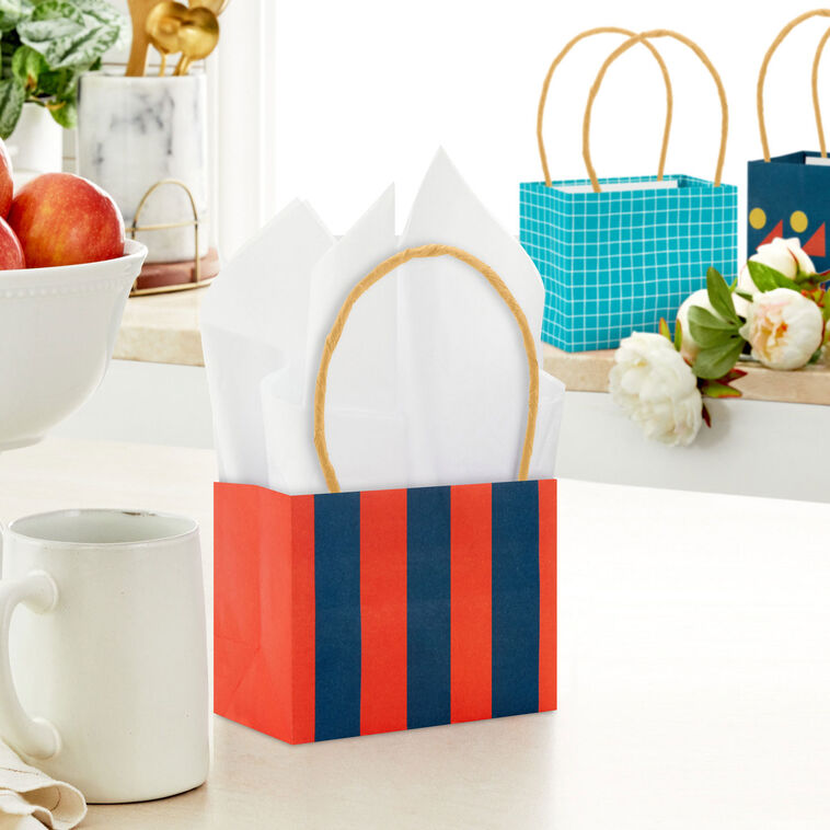 Hallmark 4" Colorful Geometrics Mini Horizontal Gift Bag Bundle