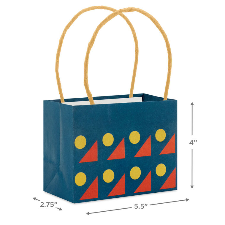Hallmark 4" Colorful Geometrics Mini Horizontal Gift Bag Bundle