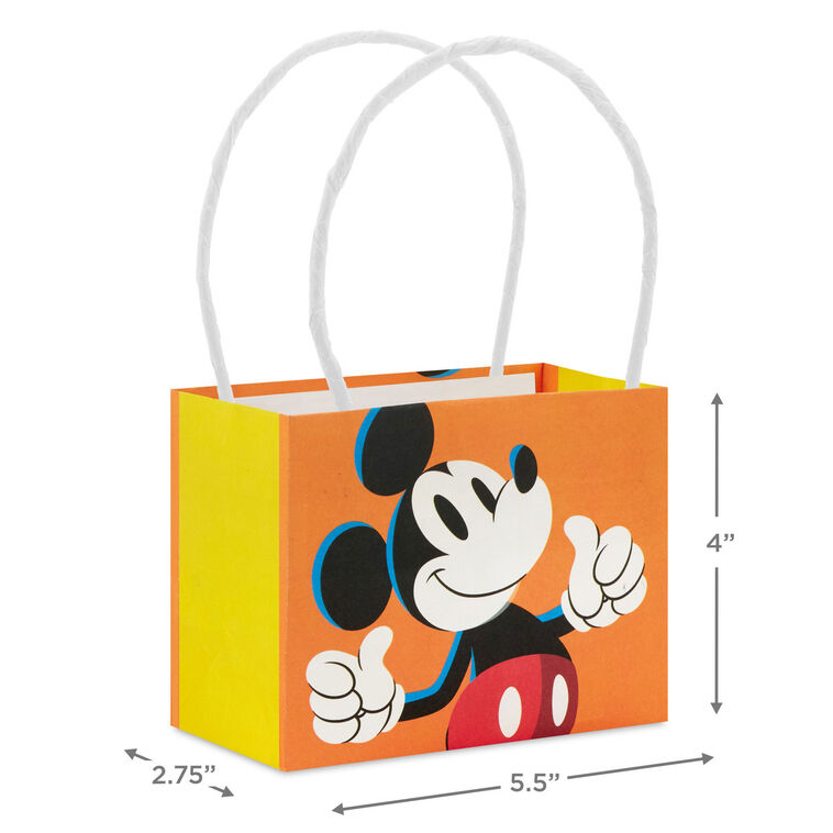 Hallmark 4" Disney Mickey Mouse And Friends Mini Horizontal Gift Bag Bundle