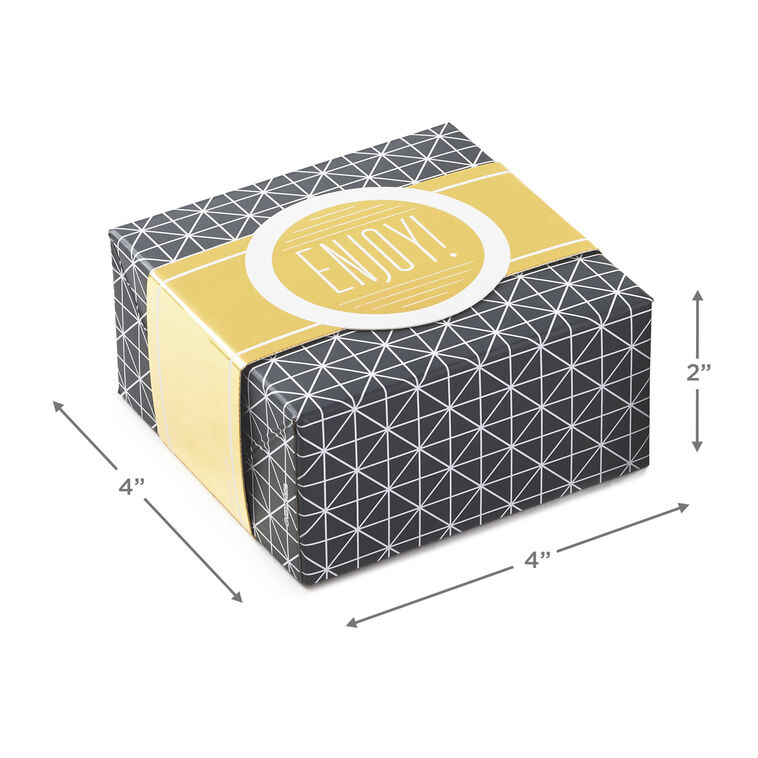 Hallmark 4" Gray Geometric 2-Pack Gift Boxes With Gold Bands