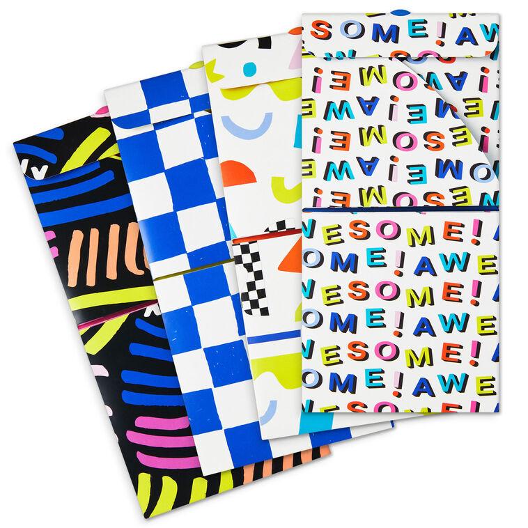 Hallmark 4" Modern Neon Patterns Assorted Treat Boxes With Lids Pack Of 4