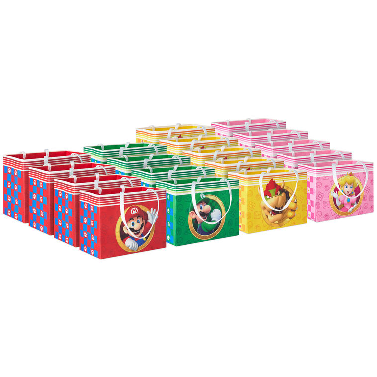 hallmark 4" Nintendo Super Mario™ Friends Mini Horizontal Gift Bag Bundle Set of 18