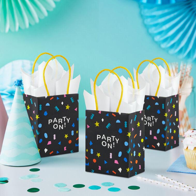 Hallmark 4" "Party On" Mini Treat Bags With Handles Pack Of 4