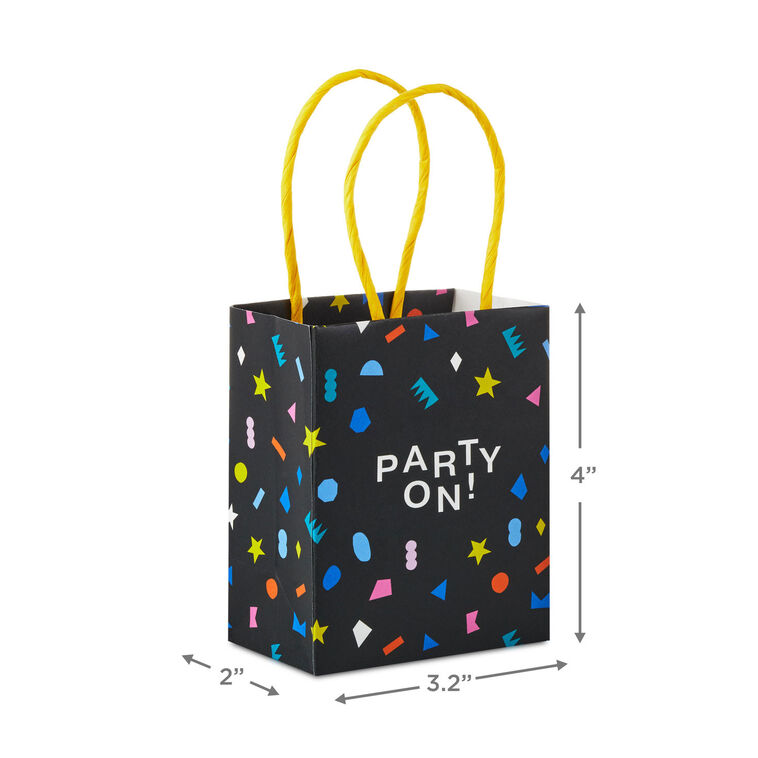 Hallmark 4" "Party On" Mini Treat Bags With Handles Pack Of 4