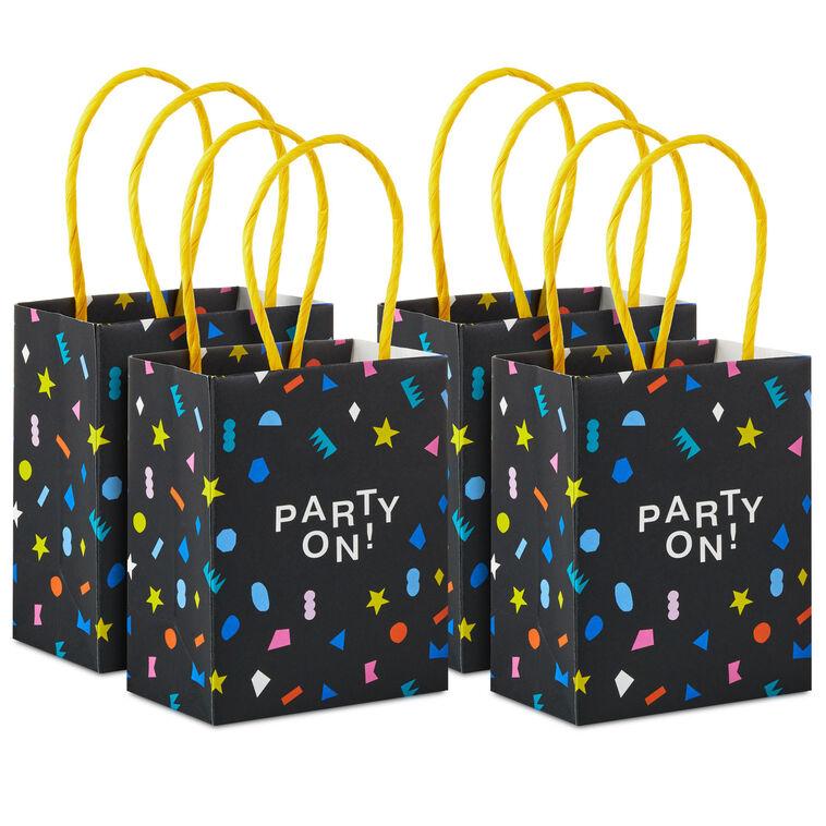 hallmark 4" "Party On" Mini Treat Bags With Handles Pack of 4