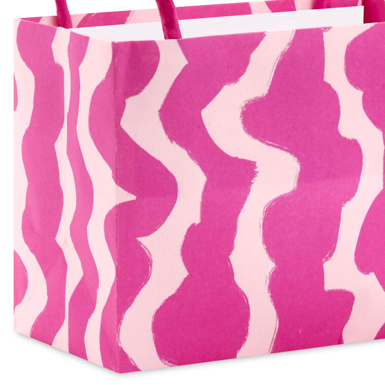 Hallmark 4" Patterned Pink Mini Horizontal Gift Bag Bundle