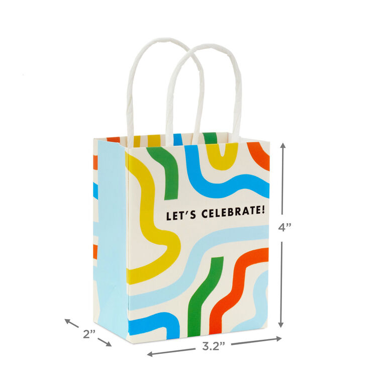 Hallmark 4" Retro Birthday 3-Pack Gift Card Holder Mini Bags