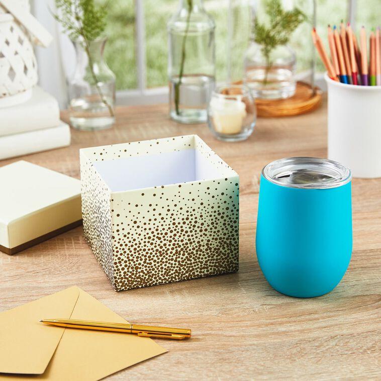 Hallmark 5" Square Champagne Bubbles On Ivory Gift Box