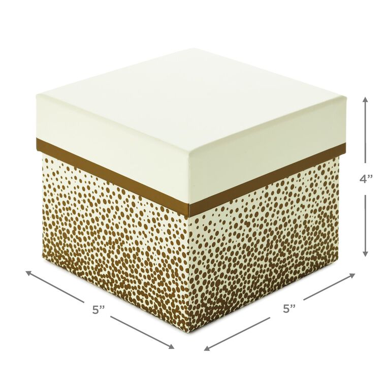 Hallmark 5" Square Champagne Bubbles On Ivory Gift Box