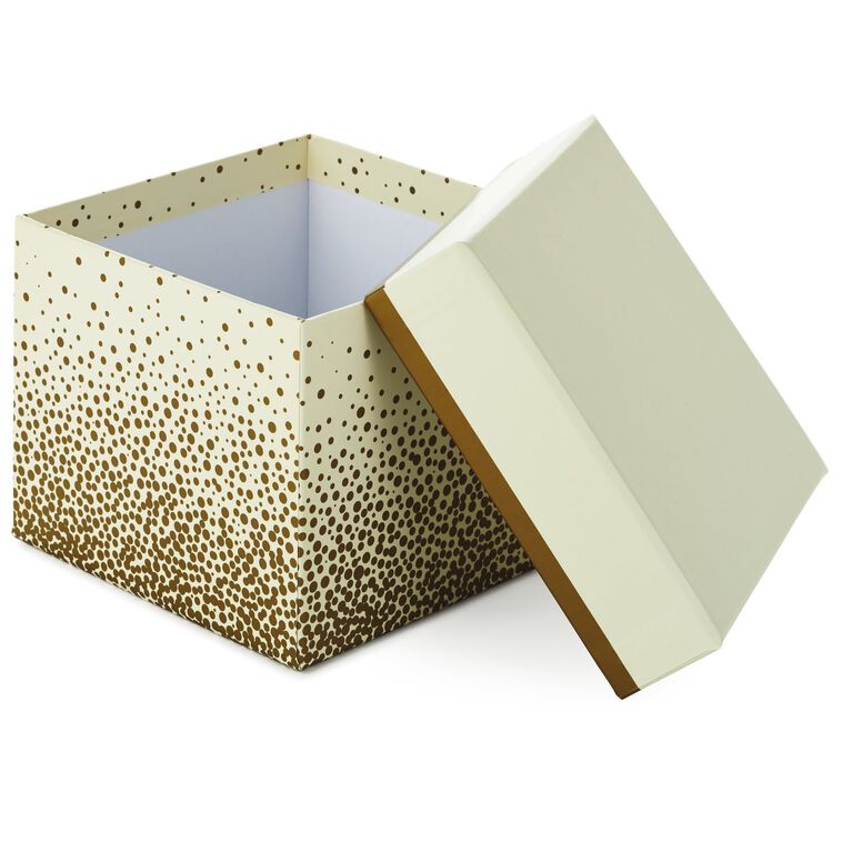 Hallmark 5" Square Champagne Bubbles On Ivory Gift Box