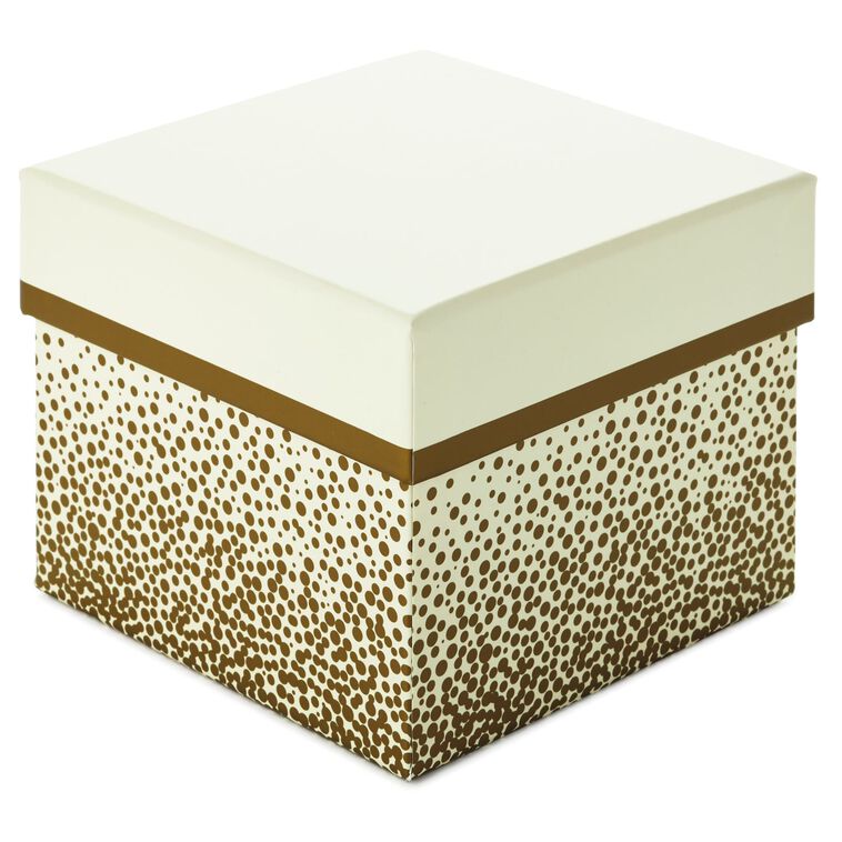 hallmark 5" Square Champagne Bubbles on Ivory Gift Box