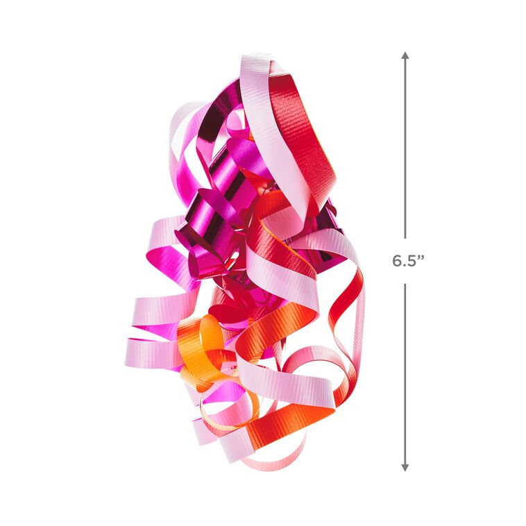 Hallmark 6 1/2" Red/Orange/Pink Curly Ribbon Gift Bow