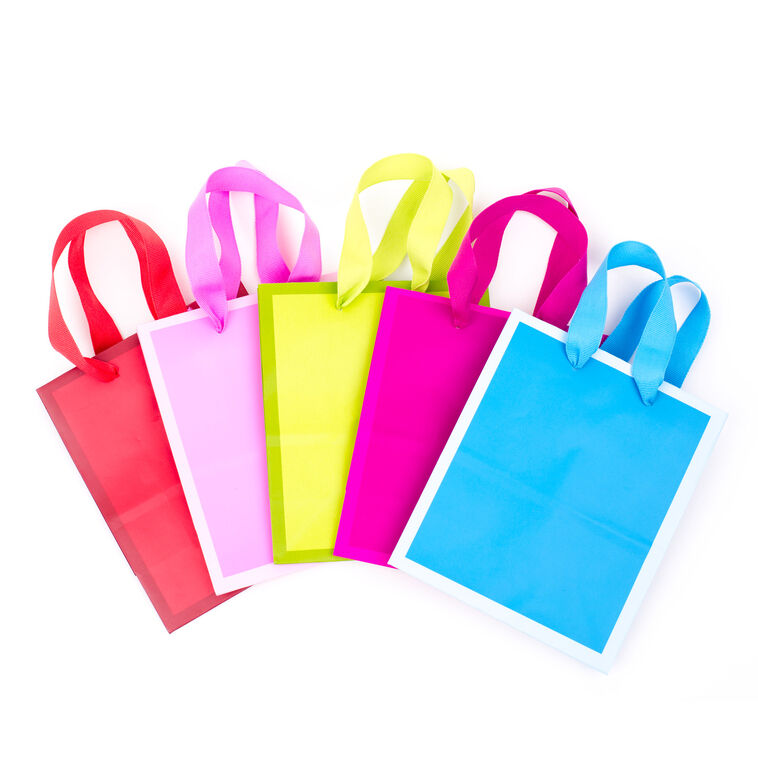 Hallmark 6.5" Assorted Bright Colors 5-Pack Gift Bags